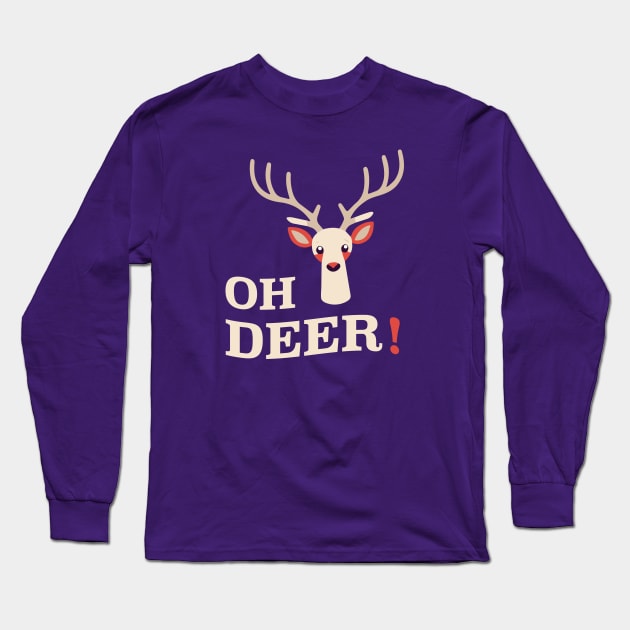 Oh Deer! || Adorable Deer Vector Art Long Sleeve T-Shirt by Mad Swell Designs